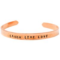 Live Light Copper Mantra Bracelet - Laugh. Live. Love